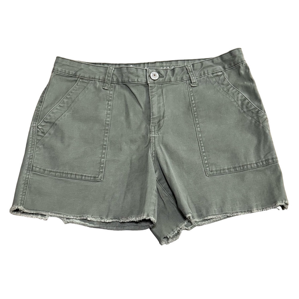 Natural Reflections Green Cargo Shorts Relaxed Fit Comfort Stretch Women Size 12